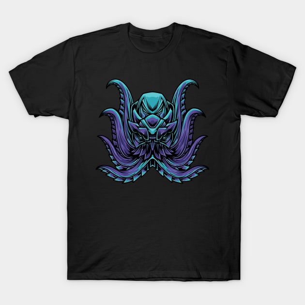 blue octopus monster T-Shirt by mrasyidkvec